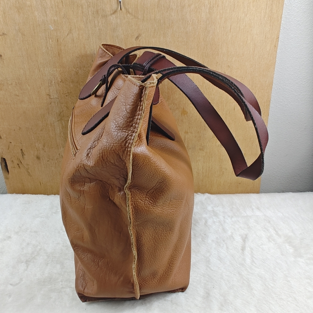 Lucky Brand Large Brown Genuine Leather Tote - Picture 5 of 10